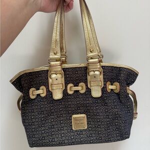 Dooney & Bourke Black and Gold Shoulder Bag